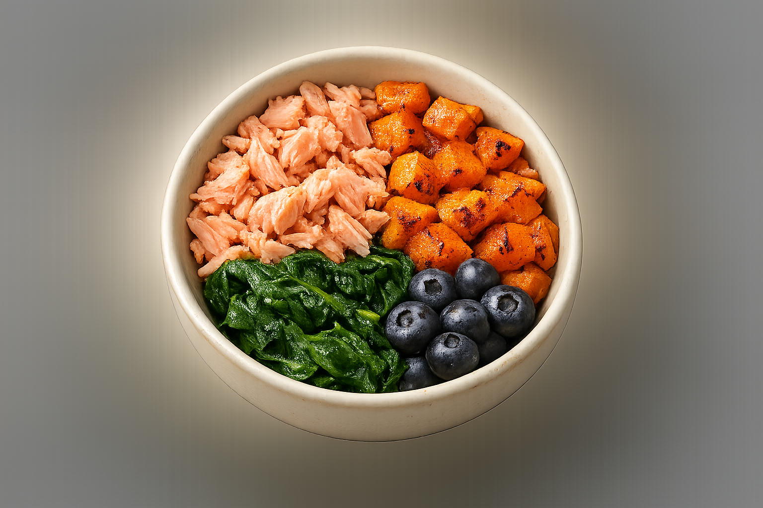 Salmon & pumpkin wellness bowl